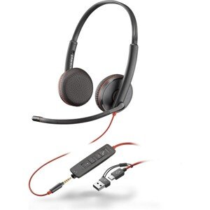 Poly Blackwire 3225 Headset + 3.5mm plug a USB-C/A adaptér (Bulk)