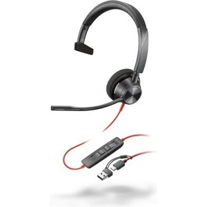 Poly Blackwire 3315 Microsoft Teams Certified Headset + 3.5mm plug + USB-C/A adaptér