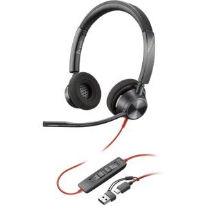 Poly Blackwire 3320 Headset + USB-C/A adaptér