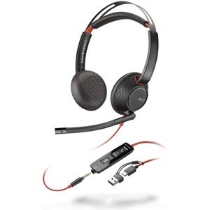Poly Blackwire 5220 headset + 3.5mm Plug a USB-C/A adaptér (Bulk)