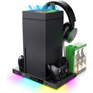 iPega XBX024S Multifunkčný Nabíjací RGB Stojan s Chladením pre Xbox Series X