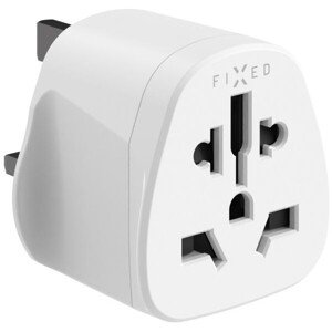 Adaptér FIXED UK Adapter pre zapojenie UK, US, AUS nabíjačiek do UK zásuviek, biely