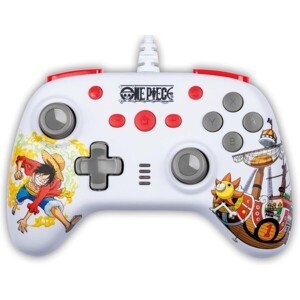 Drôtový herný ovládač Konix pre Nintendo Switch a PC - One Piece biely