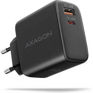 AXAGON ACU-PQ45 USB nabíjačka do siete 2x port 45W čierna