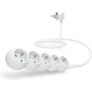CONNECT IT predlžovací kábel 230V 5 zásuviek bez vypínača 2m biely