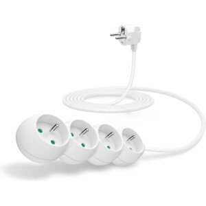 CONNECT IT predlžovací kábel 230V 4 zásuvky bez vypínača 3m biely