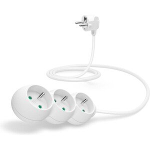 CONNECT IT predlžovací kábel 230V 3 zásuvky bez vypínača 1,5m biely