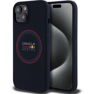 Red Bull Silicone Red Ring MagSafe Zadný Kryt pre iPhone 15 Navy