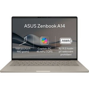 ASUS Zenbook A14 (UX3407RA-OLED024X) zlatý + 3 roky záruka po registrácii