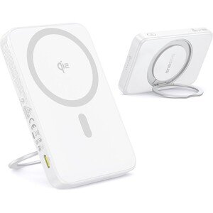 Powerbanka Baseus PicoGo Qi2 s otočným stojanom a bezdrôtovým nabíjaním 5000mAh 20W USB-C biela
