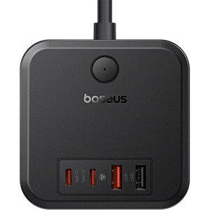 Predlžovací kábel Baseus PowerCombo Cube 3x zásuvka + 2x USB + 2x USB-C 30W 1.5m čierny