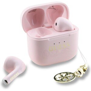 Guess Classic Logo Charm TWS Bezdrôtové Slúchadlá Pink