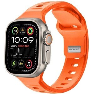 CubeNest Premium Silicon Band remienok Apple Watch 42-49 mm oranžový