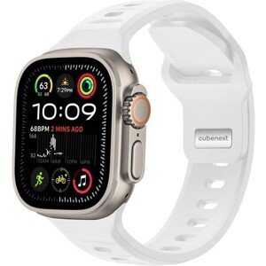 CubeNest Premium Silicon Band remienok Apple Watch 42-49 mm biely