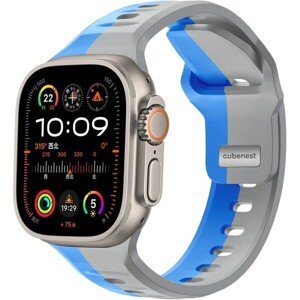CubeNest Premium Silicon Band remienok Apple Watch 42-49 mm sivý/modrý