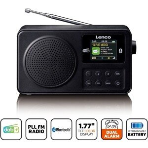 Lenco PDR-033 rádio DAB+/FM s Bluetooth čiernej