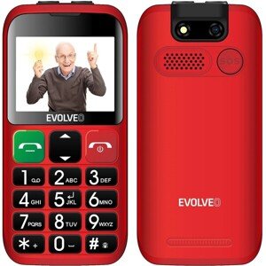EVOLVEO EasyPhone ET mobilný telefón pre seniorov s nabíjacím stojanom červená