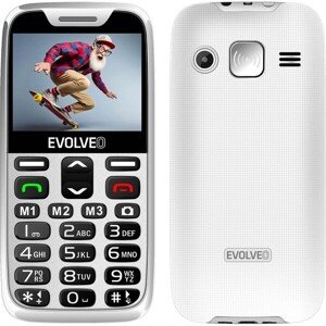 EVOLVEO EasyPhone XR mobilný telefón pre seniorov s nabíjacím stojanom biely