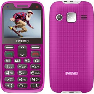 EVOLVEO EasyPhone XR mobilný telefón pre seniorov s nabíjacím stojanom ružový
