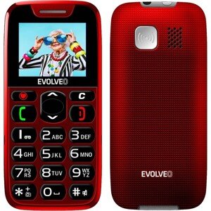 EVOLVEO EasyPhone mobilný telefón pre seniorov s nabíjacím stojanom červený