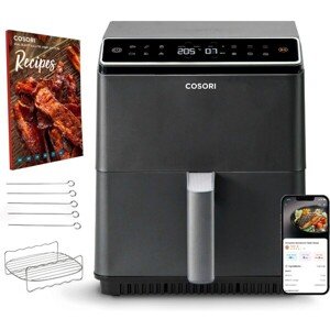 Cosori Dual Blaze 6.4L SMART teplovzdušná fritéza + 5x špíz a gril. rošt, black
