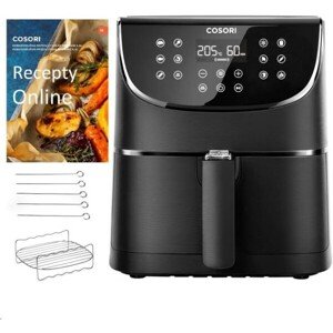Cosori CP158-AF PREMIUM - 5.5L teplovzdušná fritéza + 5x špíz a gril. rošt, black