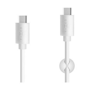 FIXED dlhý nabíjací kábel USB-C (PD), USB 2.0, 60W biely