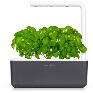 Click and Grow Smart Garden 3 šikovný kvetináč + 3ks kapsúl so semienkami bazalky sivý