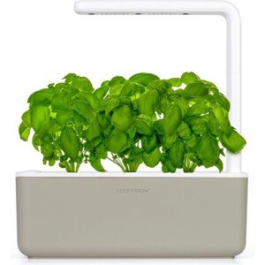Click and Grow Smart Garden 3 šikovný kvetináč + 3ks kapsúl so semienkami bazalky béžový