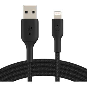 Belkin BOOST Charge Braided Lightning/USB-A odolný kábel, 1m, čierny