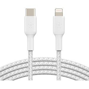 Belkin BOOST Charge Braided USB-C/Lightning odolný kábel, 1m, biely