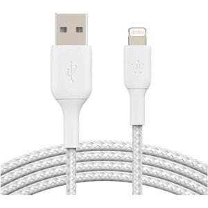 Belkin BOOST Charge Braided Lightning/USB-A odolný kábel, 3m, biely