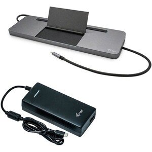 i-tec USB-C Metal Low Profile Triple Display Docking Station + Power Delivery 85 W Charger 112 W (bu