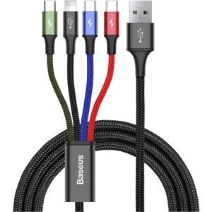 Baseus Fast 4-in-1 kábel s Lightning/2x USB-C/MicroUSB 3.5A 1.2m čierny