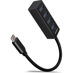AXAGON HUEM1C 4x USB 3.2 Gen 1 MINI húb kovový kábel USBC 20cm