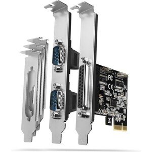 AXAGON PCEAPSN PCIe radič 1x paralelný (LPT) + 2x sériový port (RS232) 250 kbps vr. LP