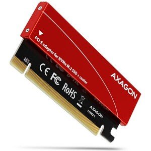 AXAGON PCEM2S PCIe x16 M.2 NVMe Mkey slot adaptér + pasívny chladič