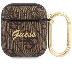Guess 4G Script PC/PU púzdro pre Airpods 1/2 hnedé