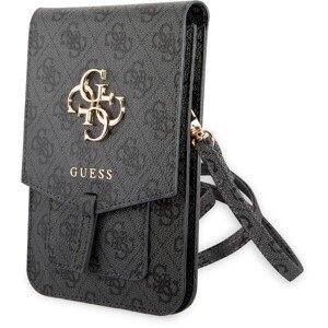 Guess PU 4G Metal Logo univerzálna taška pre telefón šedá