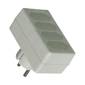 PremiumCord rozštvorka 230V 4x2 5A biela