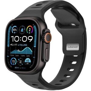 CubeNest Premium Silicon Band remienok Apple Watch 42-49 mm čierny