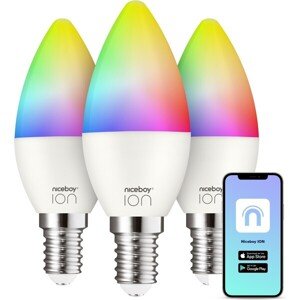 Niceboy múdra žiarovka ION SmartBulb RGB E14 6W (set 3 ks)