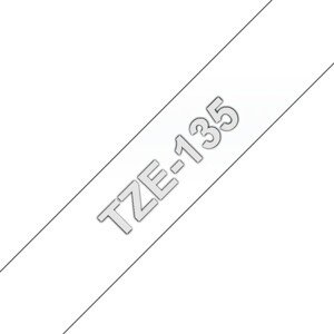 Brother TZe-135 páska biela na priehľadnom 12 mm