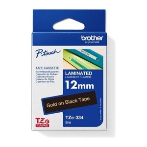 Brother TZe-334 páska zlatá na čiernom 12 mm