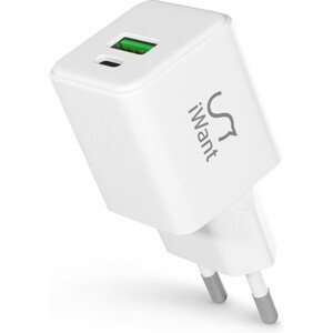 iWant 20W GaN nabíjací adaptér biely