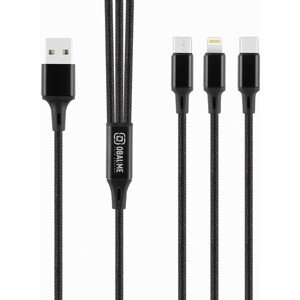 OBAL: 3v1 AllConnect Fast Charge USB-A/USB-C, Lightning, Micro-USB Kábel (1,2m) čierny