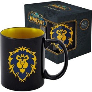 Keramický hrnček World of Warcraft Aliancia - čierny 330 ml (darčekové balenie)