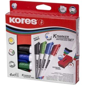 Kores K-MARKER set 4 farieb + stieracia magnetická hubka
