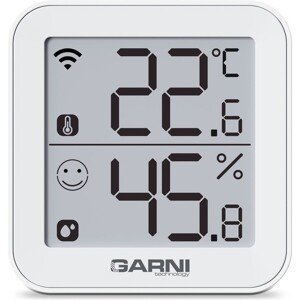 GARNI 158THT šikovný vnútorný teplomer s vlhkomerom biely