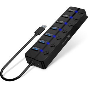 CONNECT IT Mighty Switch 2 USB-A húb čierny